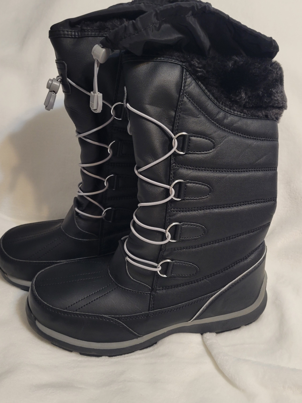 Lands' End Black Faux-Fur Winter Boots for Girls/ Women